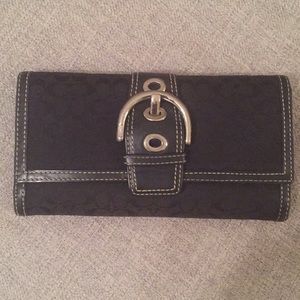 Coach tri-fold wallet & removable checkbook cover